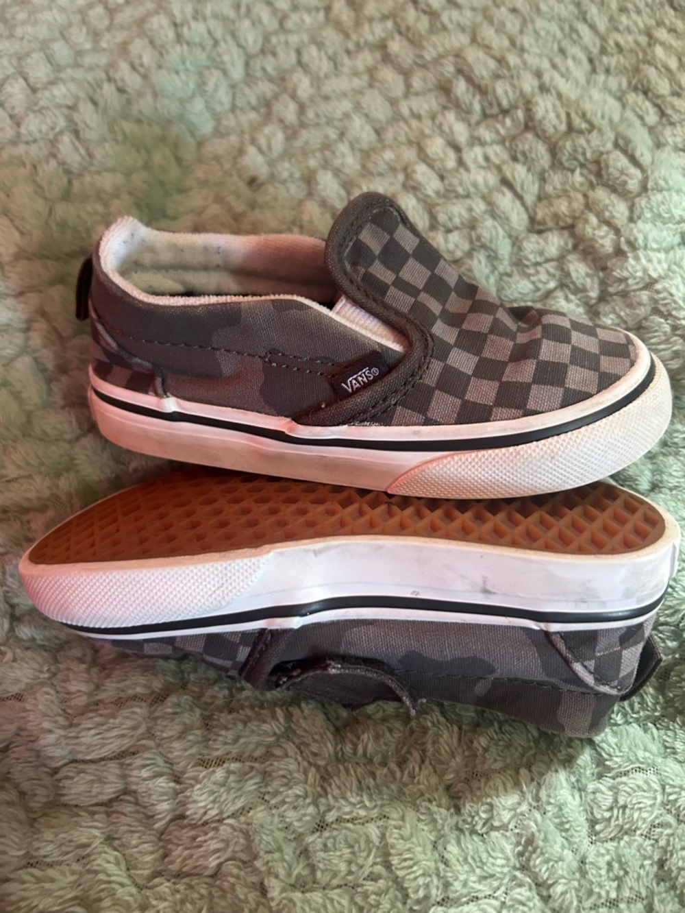 Vans Kids Slip-On Checkerboard Sneakers - Gray